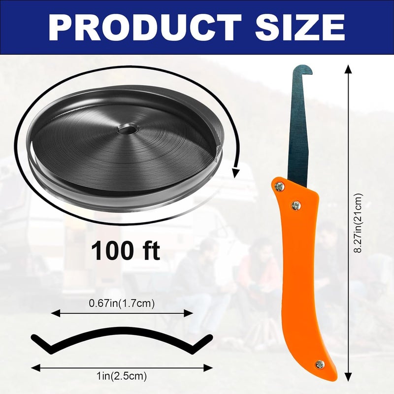 Mioyrxia 1" RV Vinyl Trim Molding Insert, 100FT RV Weather Stripping Exterior Screw Cover Trim Molding Exterior with Caulking Scraper, UV-Resistant RV Weather Stripping for Camper Travel Trailer - Image 2